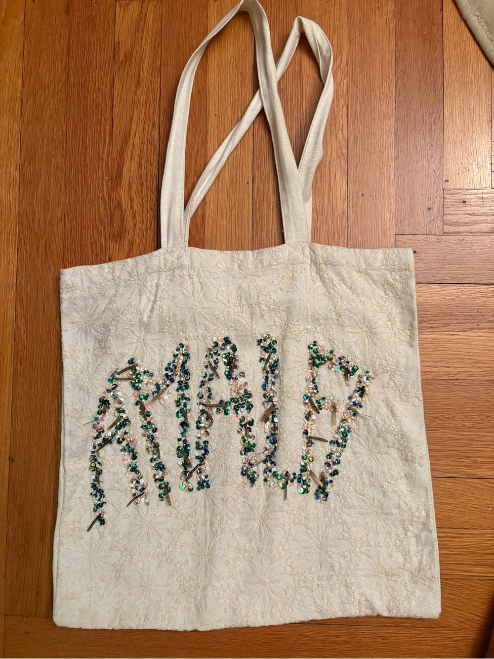Antica Sartoria Amalfi Ivory Sequin Embellished Tote Bag - Women